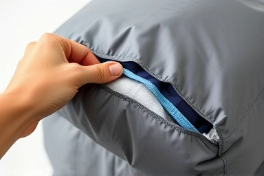 Hand zipping a compression packing cube to reduce volume